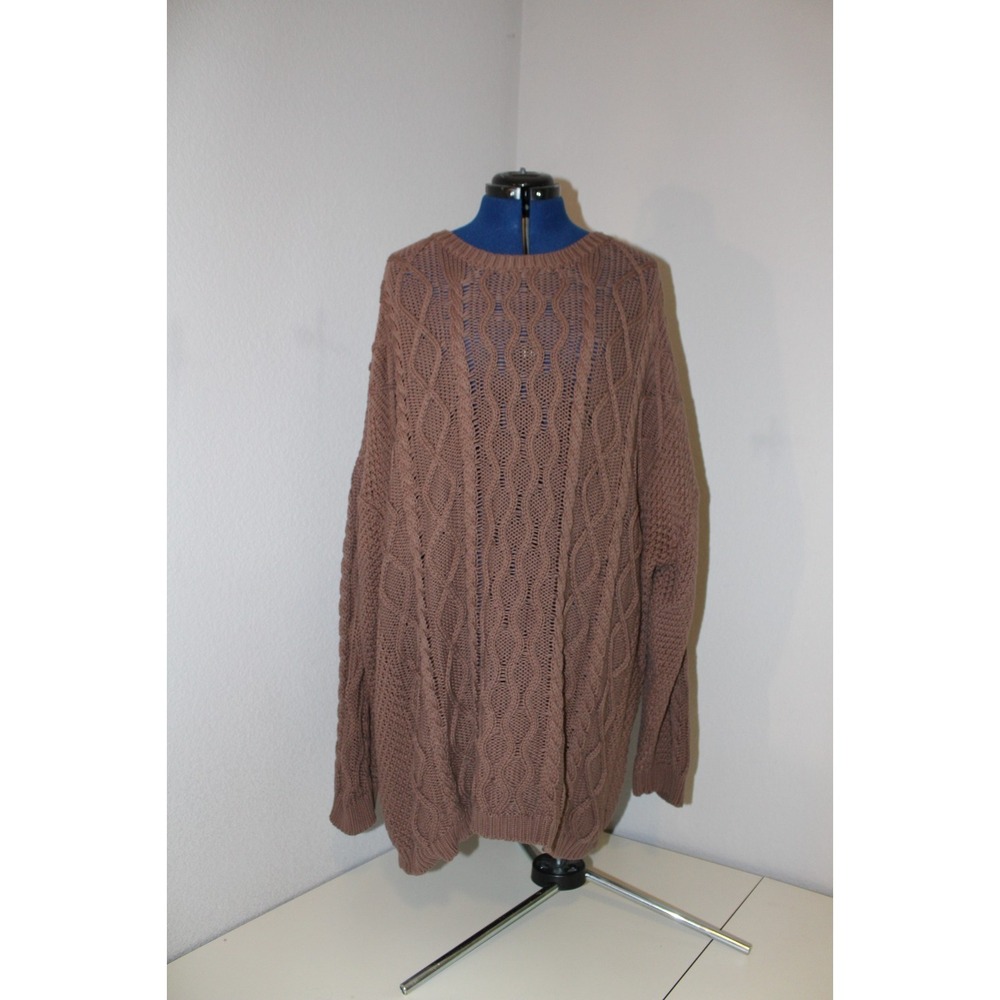 Neuflora oversized mocha long sleeve sweater‎ cozy cottage boho large cotton - Picture 3 of 7